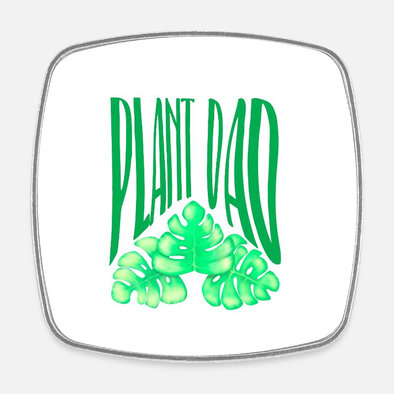 Plant dad - Square fridge magnet - white