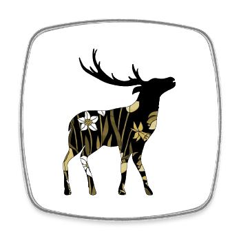 Cerf - Magnet carré - blanc - Devant