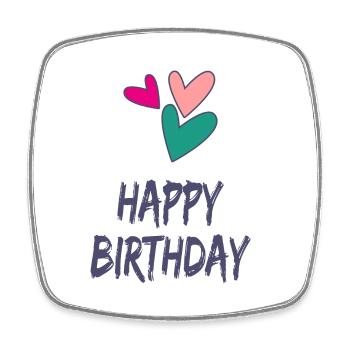 ALLES GUTE ZUM GEBURTSTAG. ALLES GUTE ZUM GEBURTSTAG. JAHRESTAG. - Viereckiger Kühlschrankmagnet - Weiß - Vorne