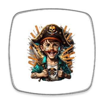 PiratBoy - Viereckiger Kühlschrankmagnet - Weiß - Vorne