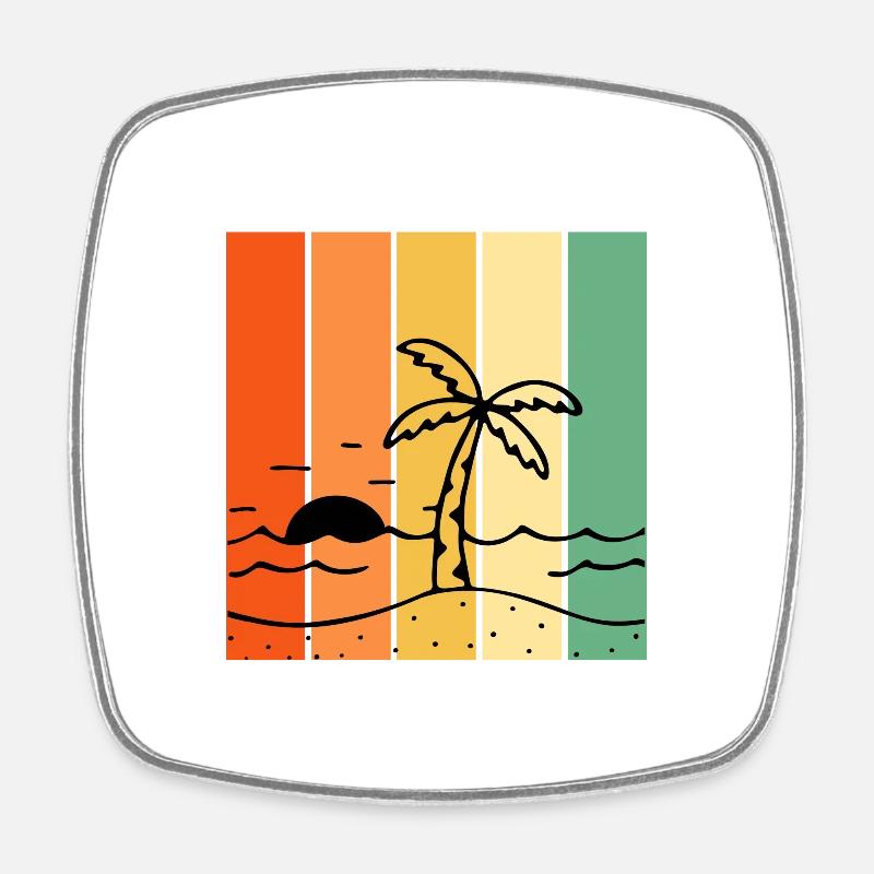 Summer Vibes - Beach Paradise - Viereckiger Kühlschrankmagnet - Weiß