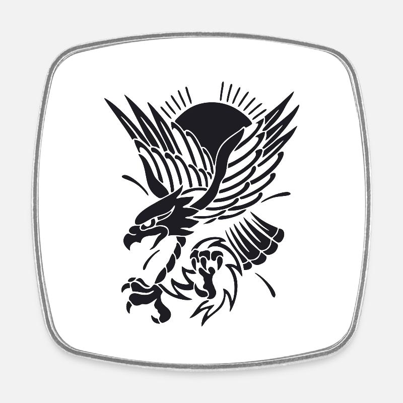 Eagle approaching - Square fridge magnet - white