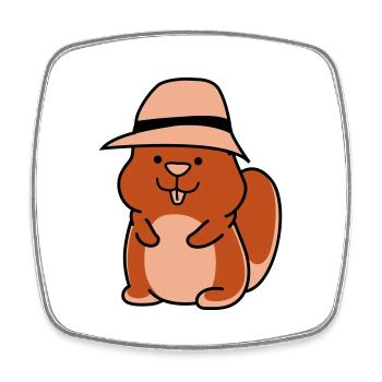 Hamster Funny - Square fridge magnet - white - Front