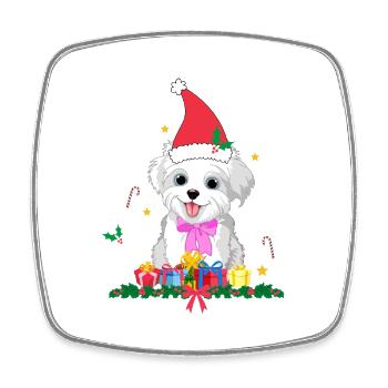 Hund Weihnachten. Weihnachtsgeschenk - Viereckiger Kühlschrankmagnet - Weiß - Vorne