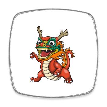 Cadeau du Nouvel An chinois Dragon Chine Asiatique I - Magnet carré - blanc - Devant
