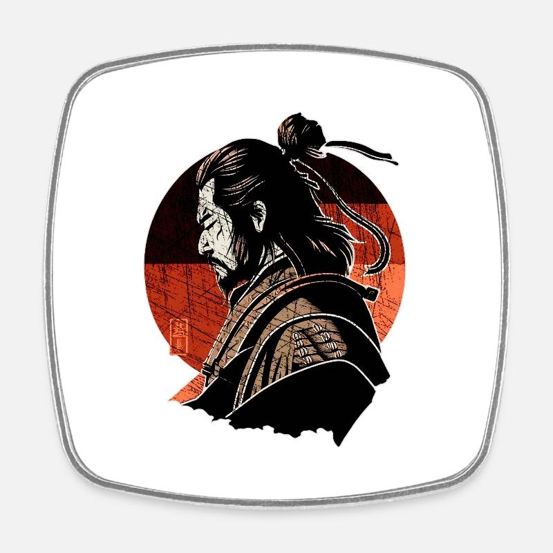 Warrior's Grace samurai - Square fridge magnet - white