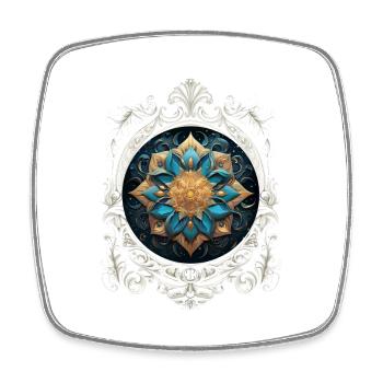 MANDALA VINTAGE COSMIC - Magnet carré - blanc - Devant