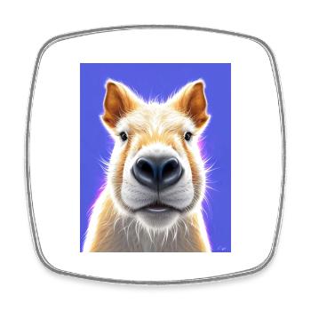 super süßes weißes Capybara Gemälde flauschiges Tier - Viereckiger Kühlschrankmagnet - Weiß - Vorne