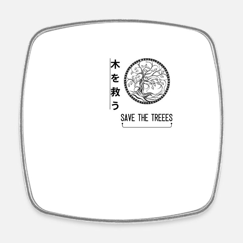Save the Trees-design - Magnet carré - blanc