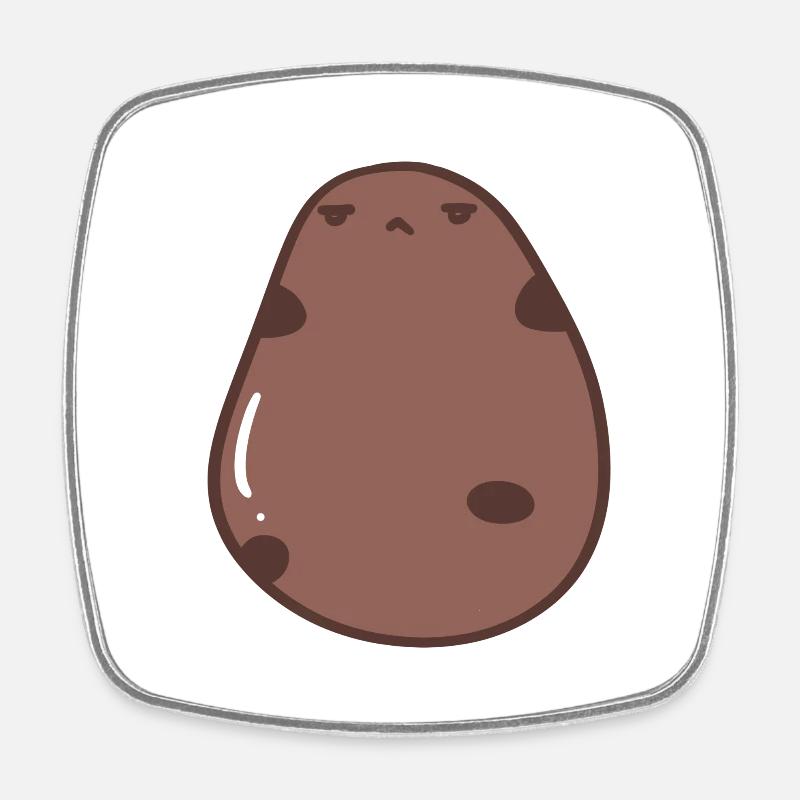 Grumpy Sweet Potato - Square fridge magnet - white
