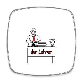 Der Mörder ist immer der Lehrer - Viereckiger Kühlschrankmagnet - Weiß - Vorne