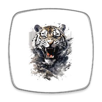 Tiger, Tiger Head, Big Cat, Predator, Strong, Power - Square fridge magnet - white - Front