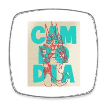 Cambodia Tradition Dance Khmer Apsara I Gift - Square fridge magnet - white - Front