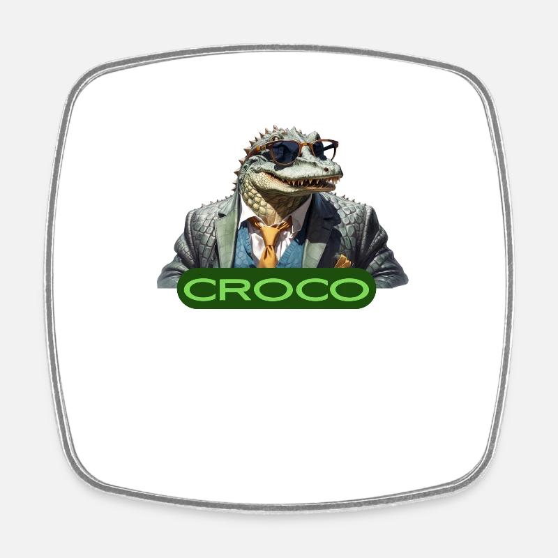 CROCODILE - Square fridge magnet - white