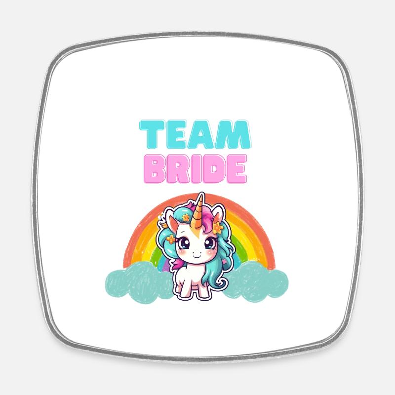 Conception de licorne « Team Bride » - Magnet carré - blanc