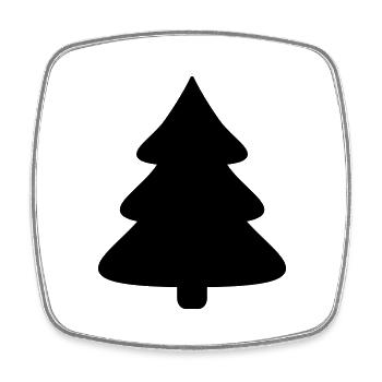 Sapin - Magnet carré - blanc - Devant