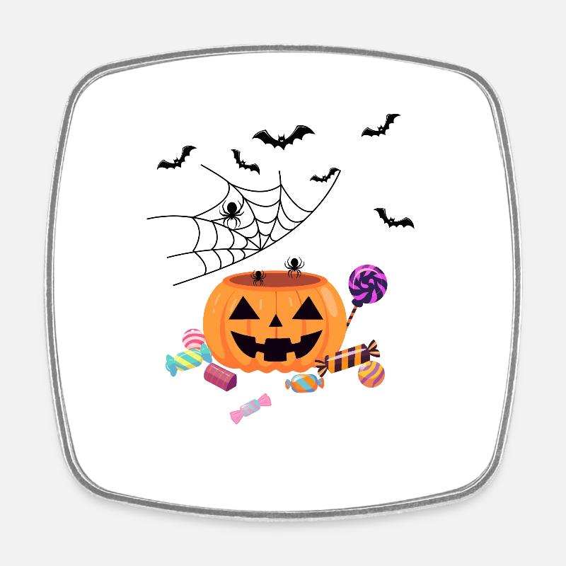 Citrouille Helloween - Magnet carré - blanc