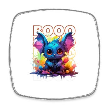 Chibi Flap & Booo! Playful Bat Tee! - Square fridge magnet - white - Front