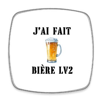 bière LV2 - Magnet carré - blanc - Devant