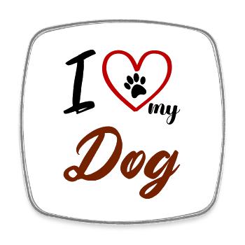 i love my dog 02 - Square fridge magnet - white - Front