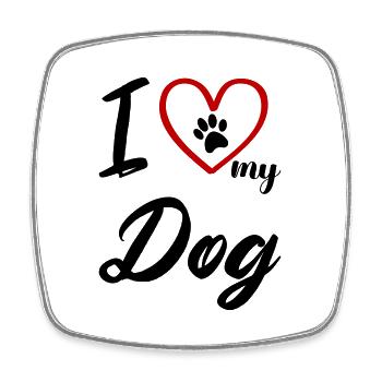 i love my dog 01 - Square fridge magnet - white - Front