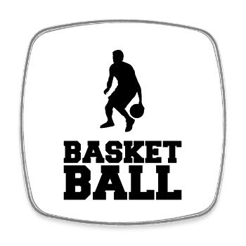 basketball - Viereckiger Kühlschrankmagnet - Weiß - Vorne