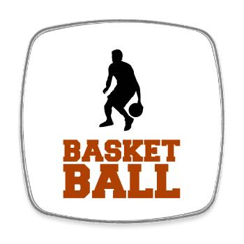 basketball - Viereckiger Kühlschrankmagnet - Weiß - Vorne