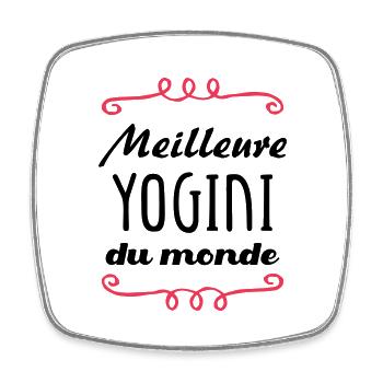Meilleure Yogini du monde / Yoga - Magnet carré - blanc - Devant