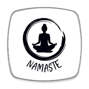 Yoga / Namaste - Magnet carré - blanc - Devant