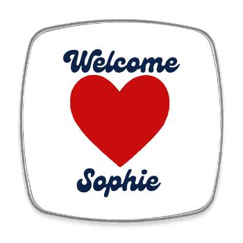 Sophie willkommen - Viereckiger Kühlschrankmagnet - Weiß - Vorne