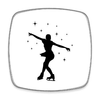 Ice Skating Skating 01 - Square fridge magnet - white - Front