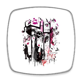 Mode Mignon Style Rétro Tendance des années 90 Drôle Vogue - Magnet carré - blanc - Devant