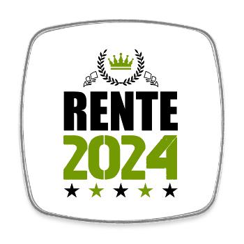 rente 2024 - Viereckiger Kühlschrankmagnet - Weiß - Vorne