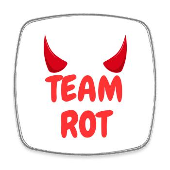 Team Rot - Viereckiger Kühlschrankmagnet - Weiß - Vorne