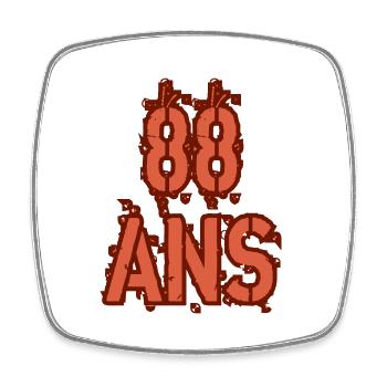 88 Ans - Magnet carré - blanc - Devant