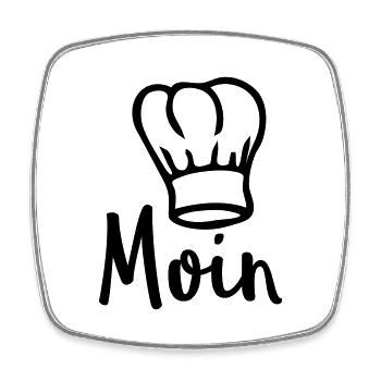 Moin Chef Koch - Viereckiger Kühlschrankmagnet - Weiß - Vorne