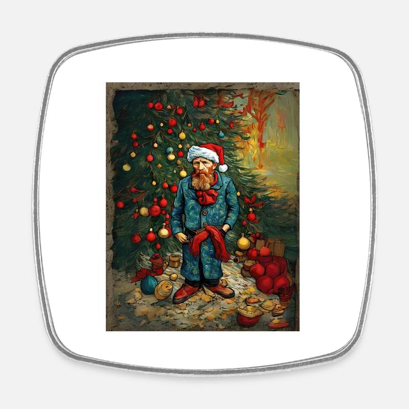 Christmas with Vincent - Square fridge magnet - white