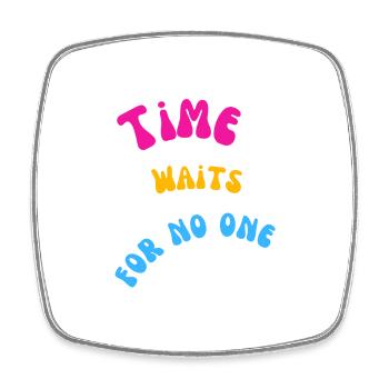 Time - Square fridge magnet - white - Front