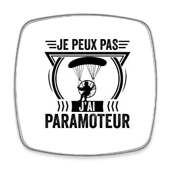 J'Peux Pas J'ai Paramoteur Cadeau Parapentiste - Magnet carré - blanc - Devant