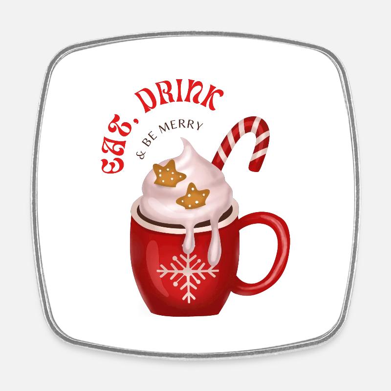 Spécial Noël - design Mug Noël - Magnet carré - blanc