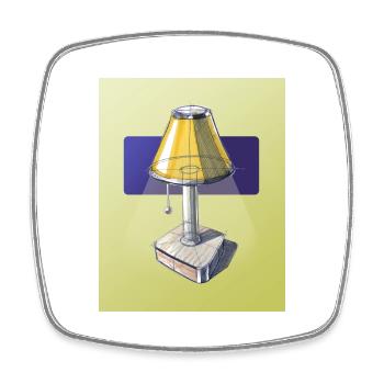 Industrial Design Lamp - Square fridge magnet - white - Front