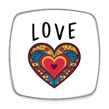 Liebe - Herz - Liebe - Viereckiger Kühlschrankmagnet - Weiß - Vorne