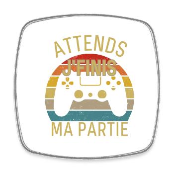 Humour Geek Homme Femme & Ado Cadeau Gamer Vintage - Magnet carré - blanc - Devant