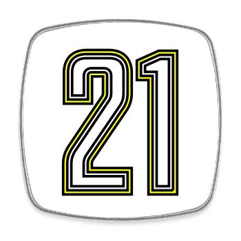 21 - Square fridge magnet - white - Front