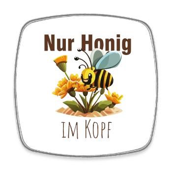 Biene inmitten von Honig und Blumen - Viereckiger Kühlschrankmagnet - Weiß - Vorne
