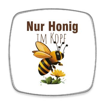 Lustiger Imker und Bienen Spruch - Viereckiger Kühlschrankmagnet - Weiß - Vorne