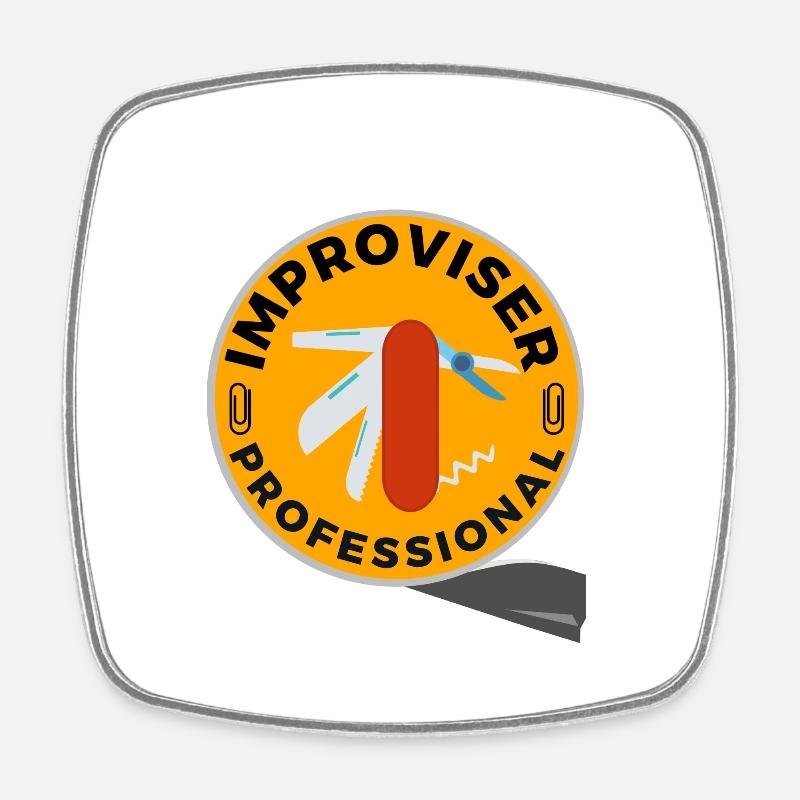 Improviser Professional - Square fridge magnet - white