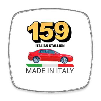 159 Italienischer Hengst - Viereckiger Kühlschrankmagnet - Weiß - Vorne