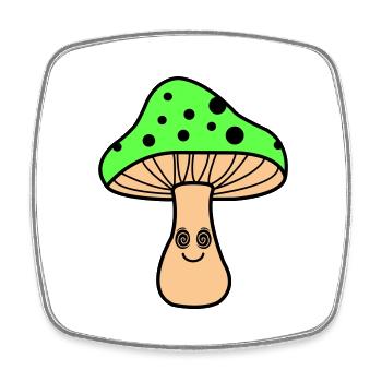 Champignon hypnotique - Magnet carré - blanc - Devant