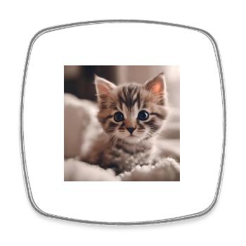 Curious kitten eyes - Square fridge magnet - white - Front